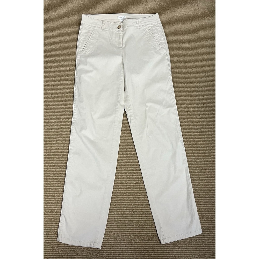 J. Jill Love in Chino Cropped Pants Womens Size 4 Light Beige Flat Front Work